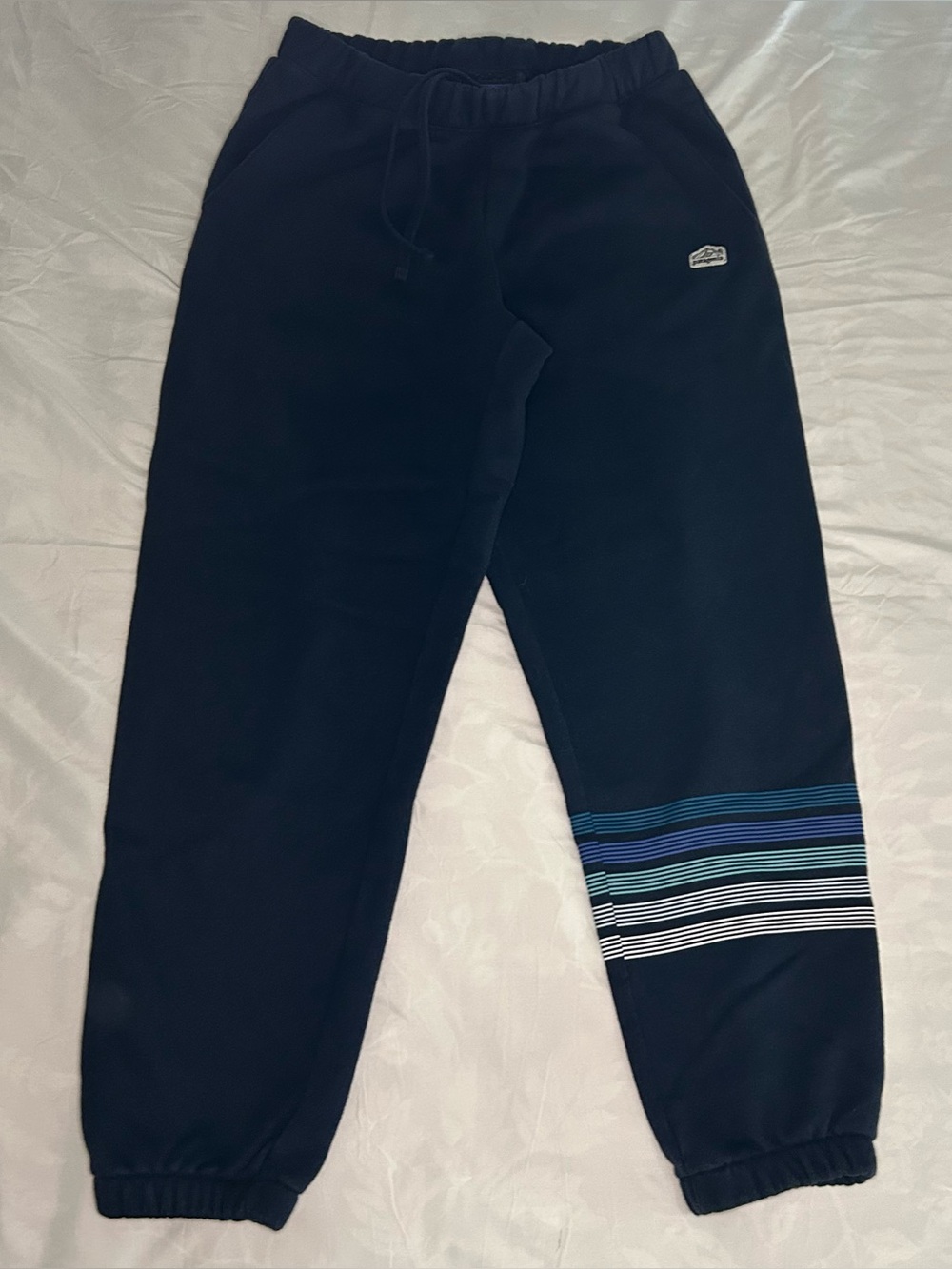 Patagonia Line Logo Ridge Stripe Uprisal Sweatpants Men Size S New Navy Blue
